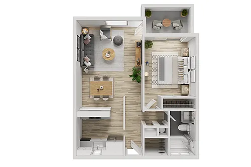 Floor plan One Bedroom One Bath