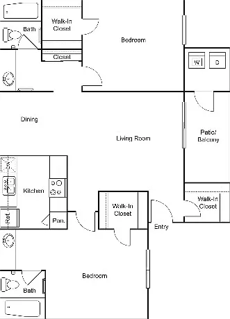 B3 | 2 bed 2 bath | 934 sq ft B3 | 2 bed 2 bath | 934 sq ft