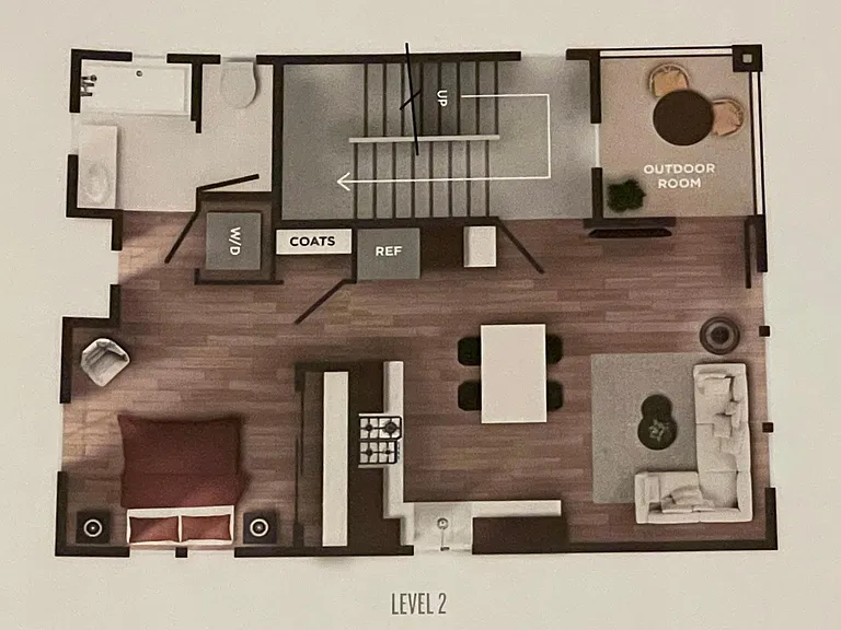Level 2 Floor plan layout - Living space