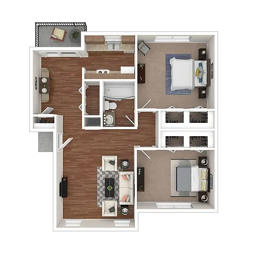 Floor plan Two Bedroom One Bath