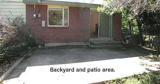 Backyard and patio area.