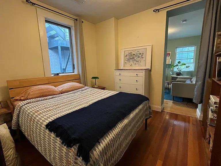 Bedroom with attached office. Queen bed and dresser available as furnishings.
