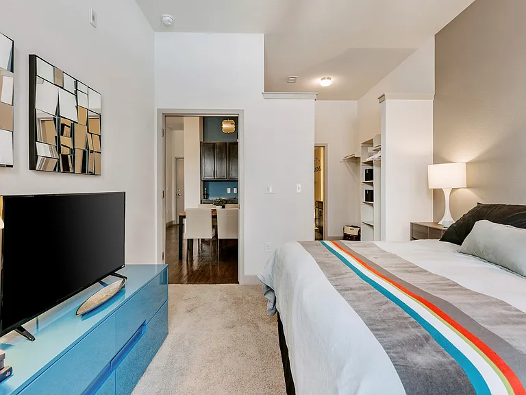 City House Apartments Model Bedroom and Entryway