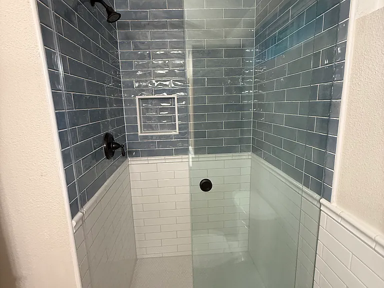 Beautifully tiled walk-in shower