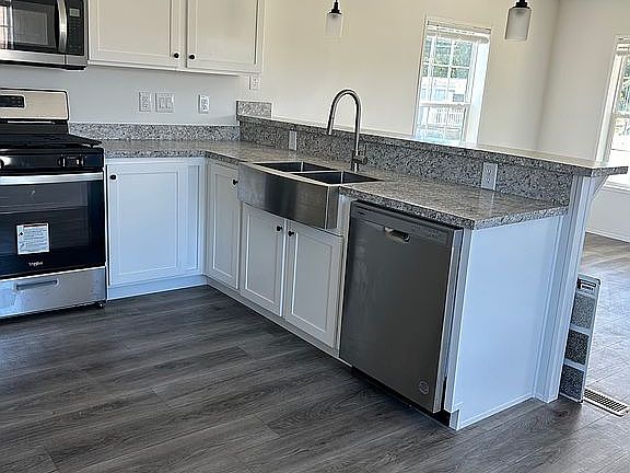 farm sink and dishwasher