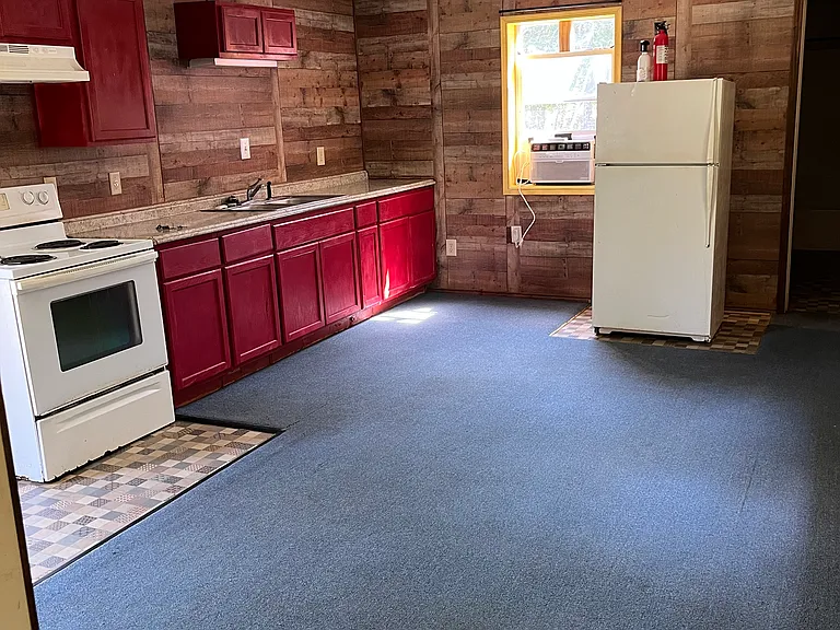 Kitchen with ample counter space and cabinets
