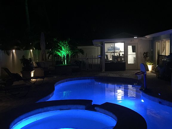 Spa with changing lights