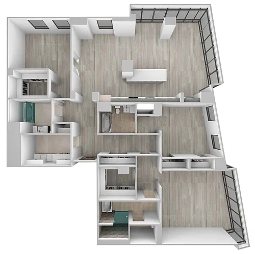 Floor plan Residences 04 (3BR/3BA)