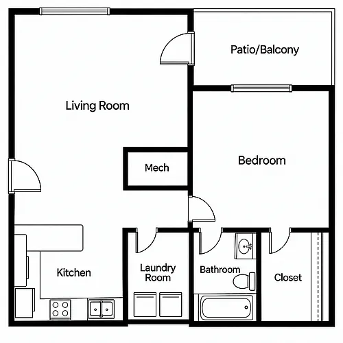 Floor plan One Bedroom