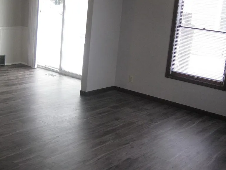 Living Room with new plank flooring