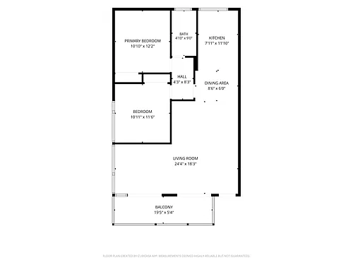 Floor plan 2 Bed 1 Bath