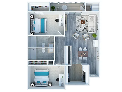Floor plan Two Bedroom Two Bath