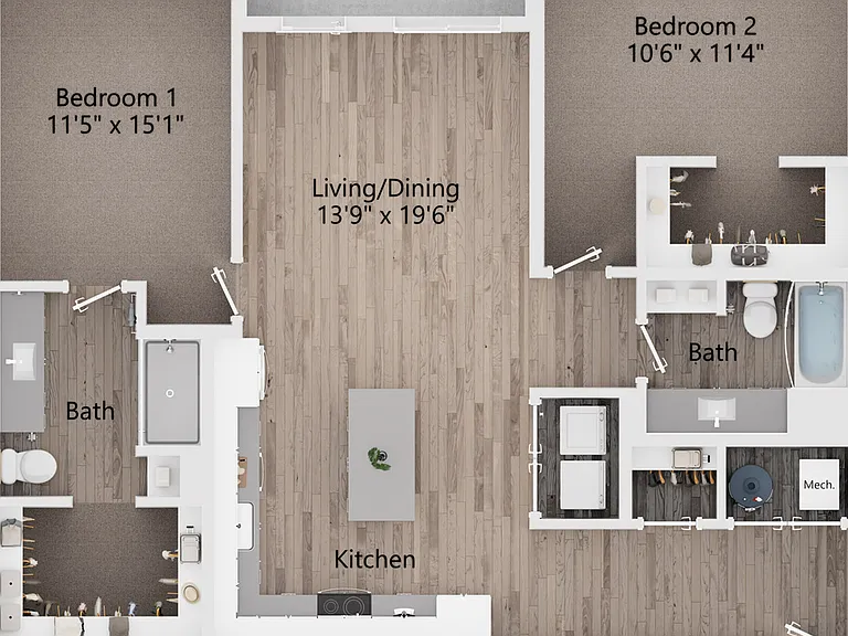 2B 2 Bedroom 2 Bathroom Spacious 1204 Sq Ft 2B 2 Bedroom 2 Bathroom Spacious 1204 Sq Ft