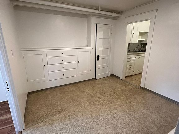 dining room with built-in storage