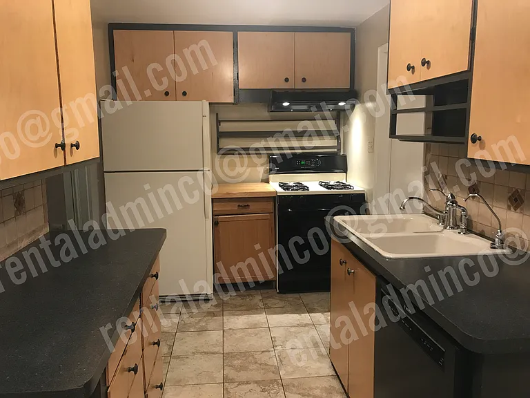 Kitchen with Gas Stove and Bosch Dishwasher.