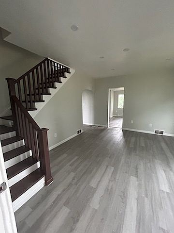 Staircase to upstairs bedrooms and 1 bath