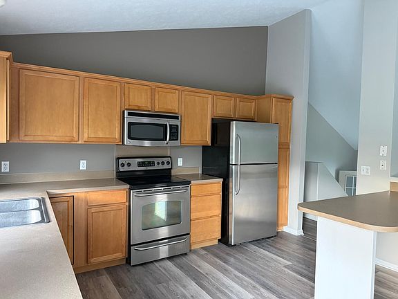 Kitchen with stainless steel appliances