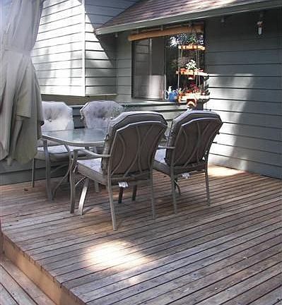 Decking in the private back yard 