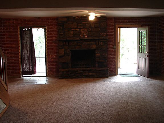 Finished basement with patio