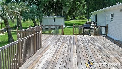 Rear pressure treated deck