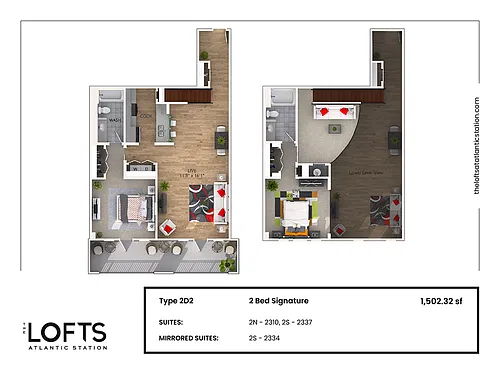 Floor plan 2D2 - 2 Bed Signature