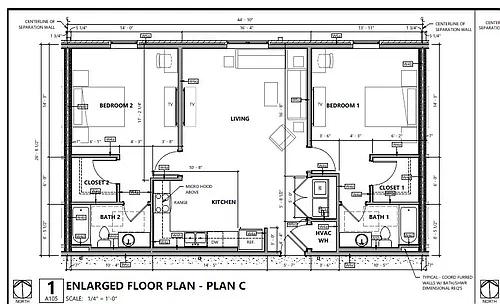 Floor plan 2 Bed 2 Bath