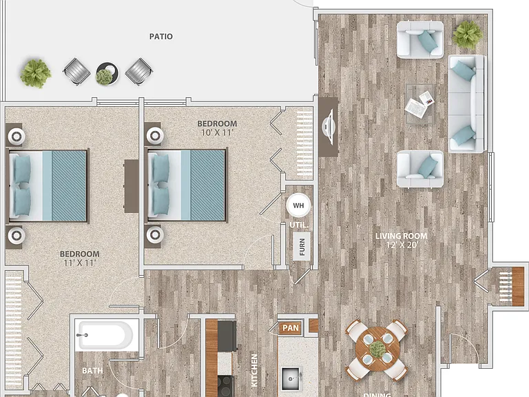 Two Bedroom with Patio Two Bedroom with Patio