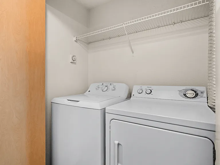 Enjoy the convenience of having your own washer and dryer at home. Enjoy the convenience of having your own washer and dryer at home.
