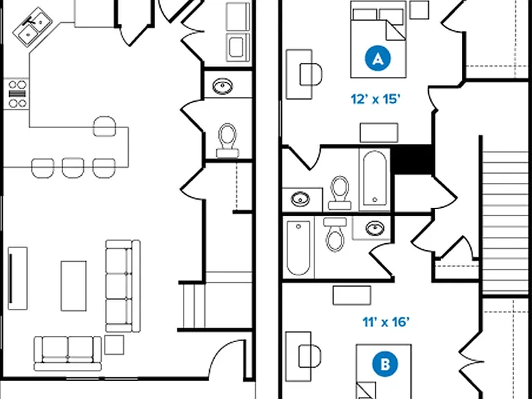 2 Bed 2.5 Bath 2 Bed 2.5 Bath