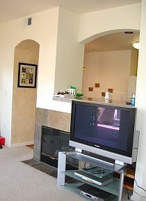 Fireplace with Entertainment Niche to Right