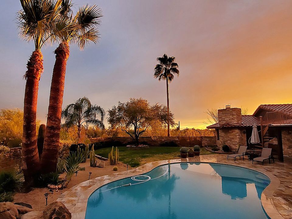 Backyard at sunset