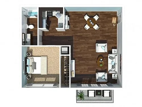 Floor plan One Bedroom One Bath