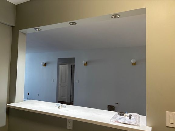 Kitchen looking out to the living room