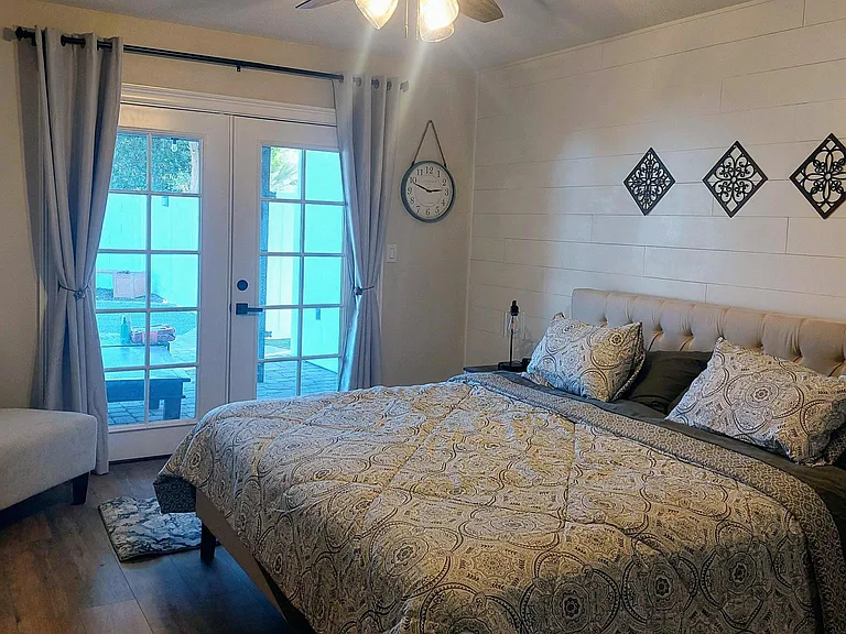 Master bedroom king bad and attached bathroom