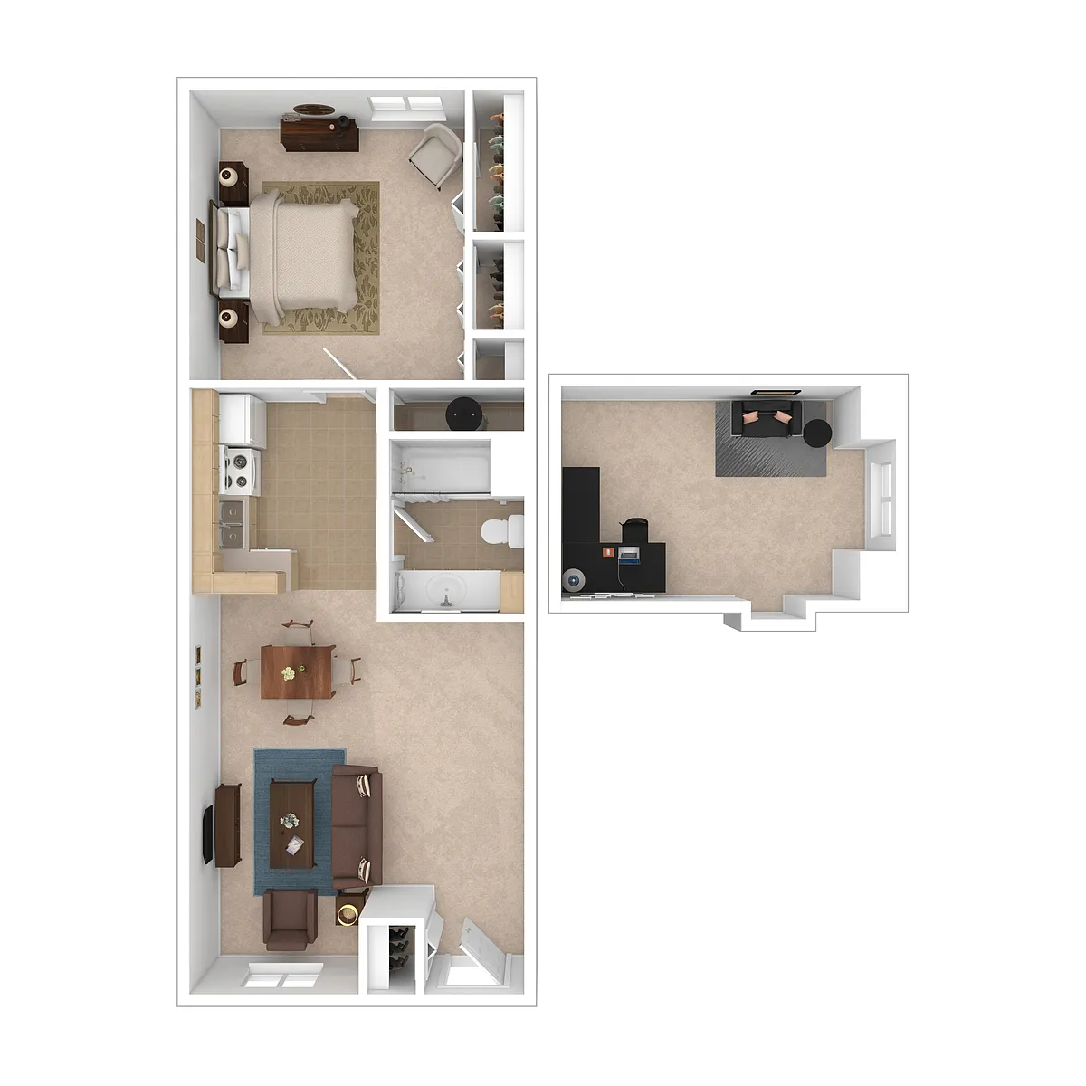 Floor plan 1 Bedroom Loft - Beechwood Terrace