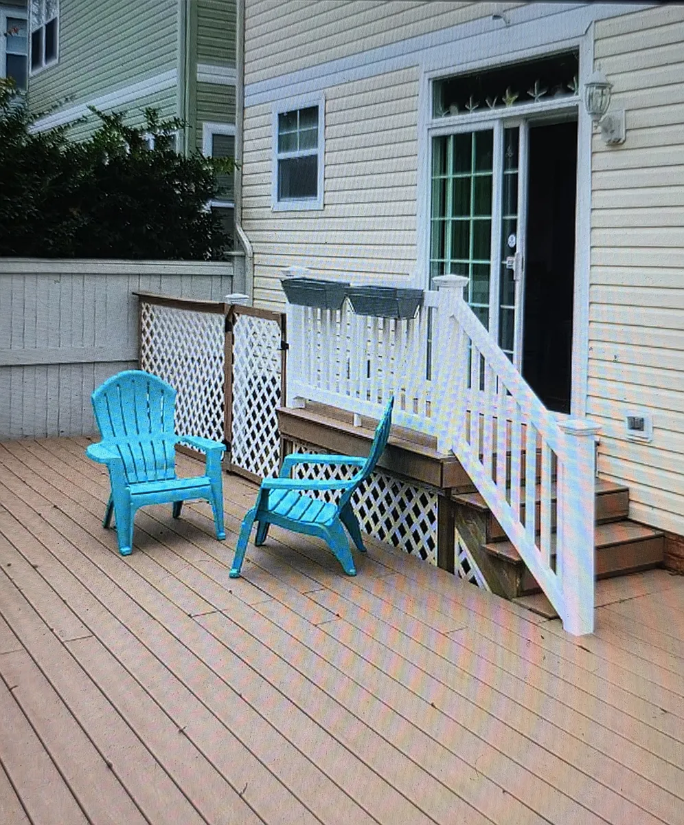 Large easy maintenance fenced backyard with small artificial grass doggy run area to side - 2213 Knorr Ct