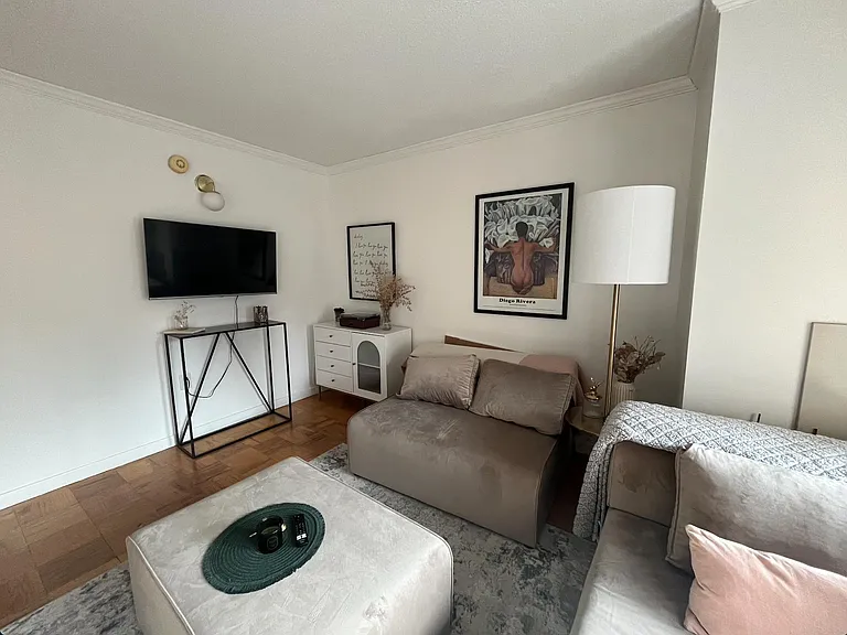 Living area with room for working desk space