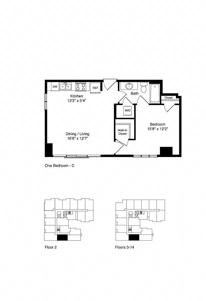 Floor plan ONE BEDROOM C