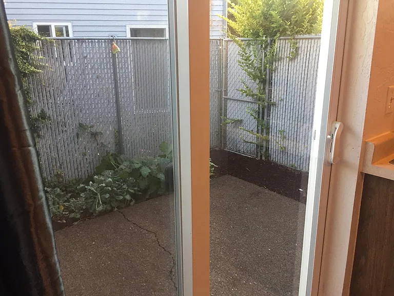 Private fenced patio area
