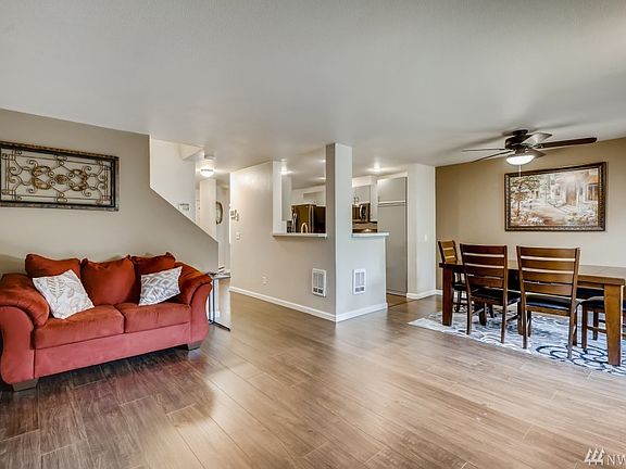 Great room concept with newer flooring and paint.
