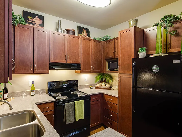 Beautiful Kitchen with ample counter space and overhead storage
