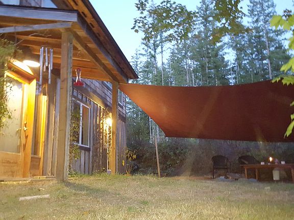 House with Awning at Dusk