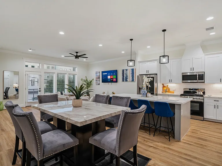 2nd floor (living room, dining area, kitchen, half bath & balcony)
