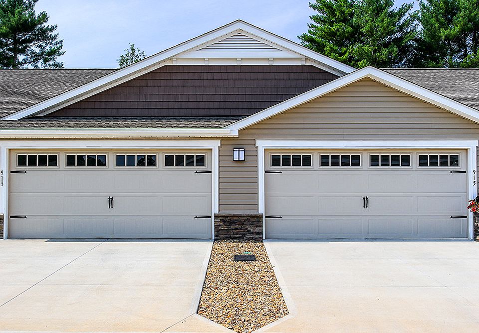Attached Two-Car Garages in a Neighborhood Setting