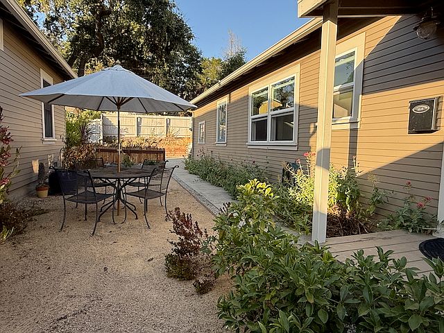 Looking from unit back to parking