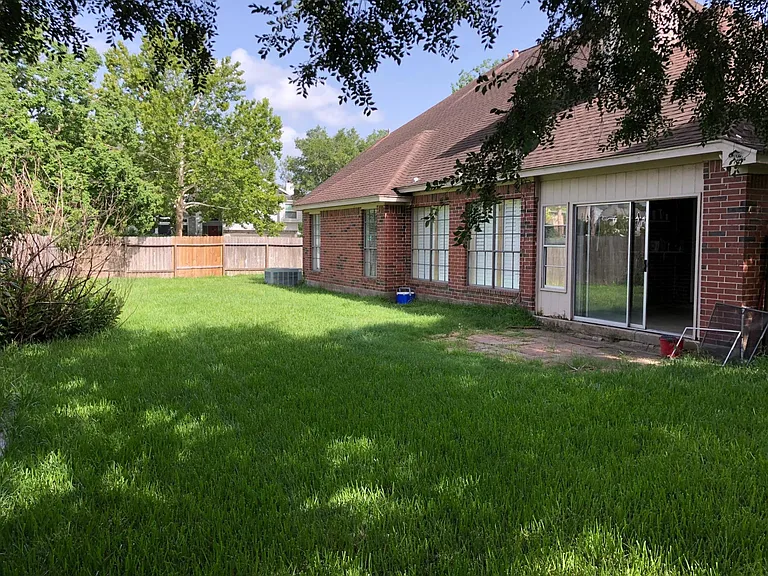 Fenced in backyard.