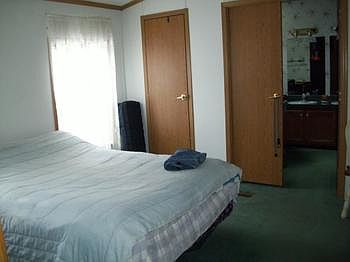 Master bedroom with its own bathroom.