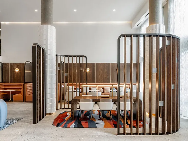 Lounge with coworking spaces