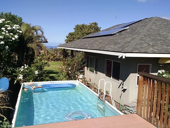 Above ground pool with deck