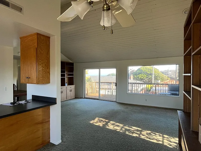 Living room view to back deck